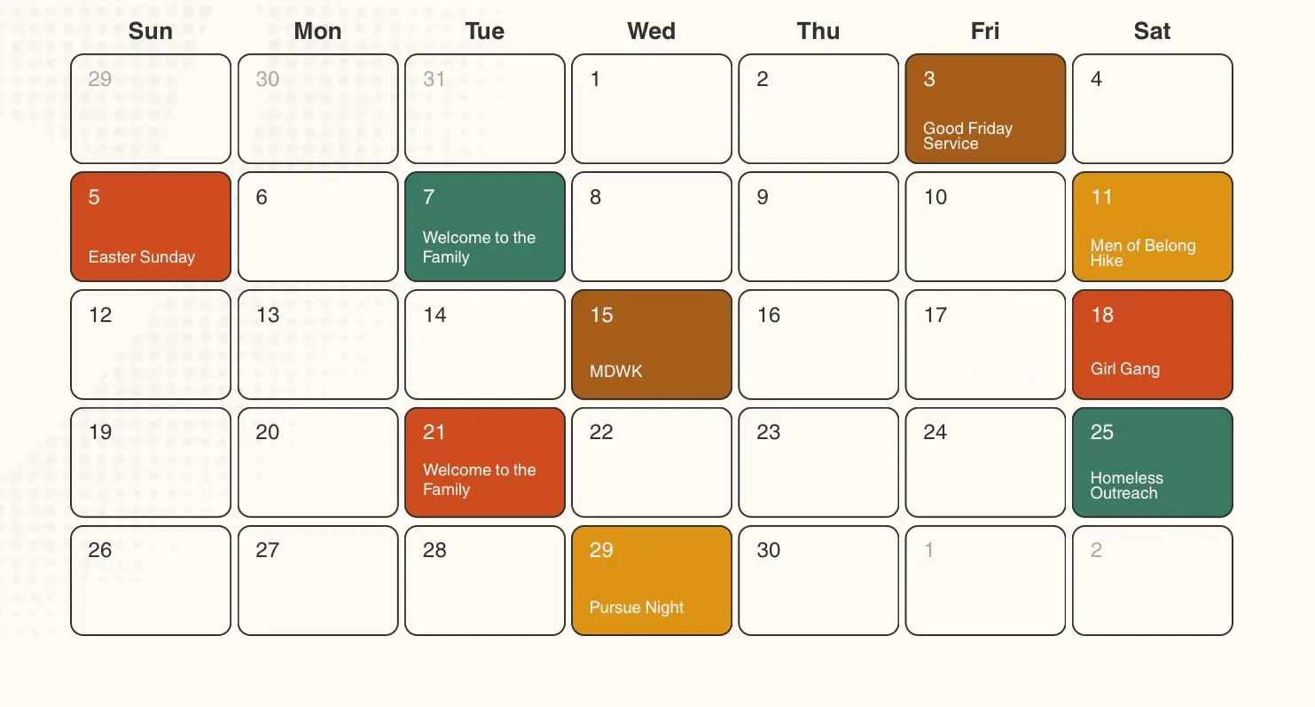 Beige Business Minimalist Content Calendar 2026